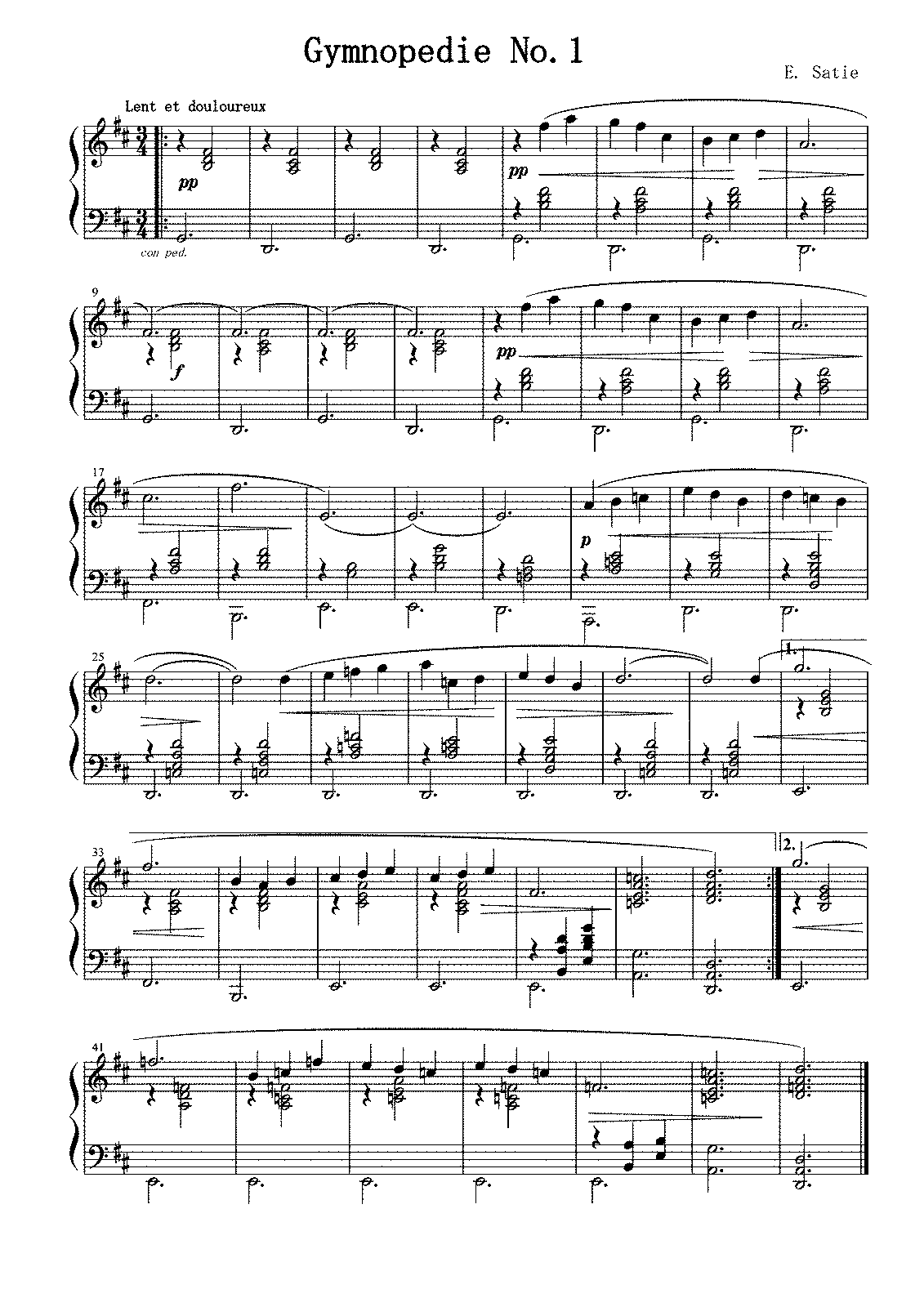 Gymnopedie No. 1 - Satie